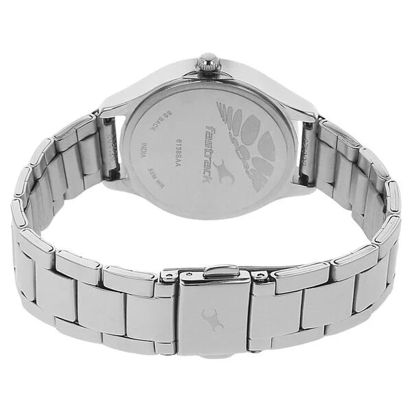Fastrack 6138SM01 | Fastrack Quartz Analog Grey Dial Metal Strap Watch for Girls
