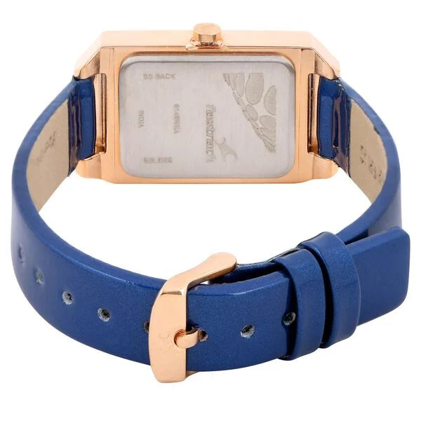 Fastrack NK6148WL01 | Fastrack Quartz Analog Blue Dial Leather Strap Watch for Girls