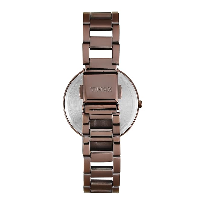 Timex TW000X272 | Classics Women Quartz Brown Dial Analog Stainless Steel Watch
