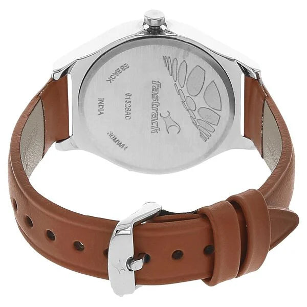 Fastrack NK6152SL02 | Fastrack Quartz Analog Bicolour Dial Leather Strap Watch for Girls