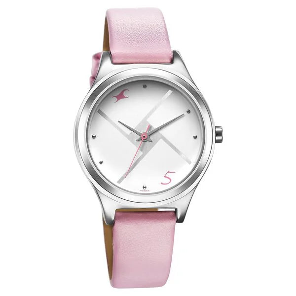 Fastrack 6152SL08 | Fastrack Stunners Silver Dial Leather Strap Watch for Girls