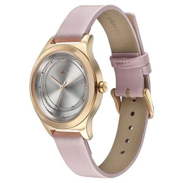 Fastrack 6152WL02 | Fastrack Style Up Silver Dial Leather Strap Watch for Girls