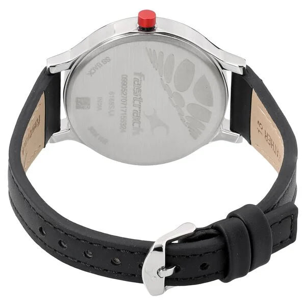 Fastrack 6166SL02 | Fastrack Loopholes Quartz Analog Black Dial Leather Strap Watch for Girls
