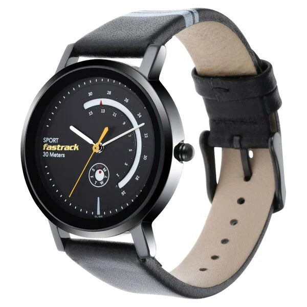 Fastrack 6172NL01 | Fastrack Wear Your Look Quartz Analog with Day and Date Black Dial Leather Strap Watch for Girls