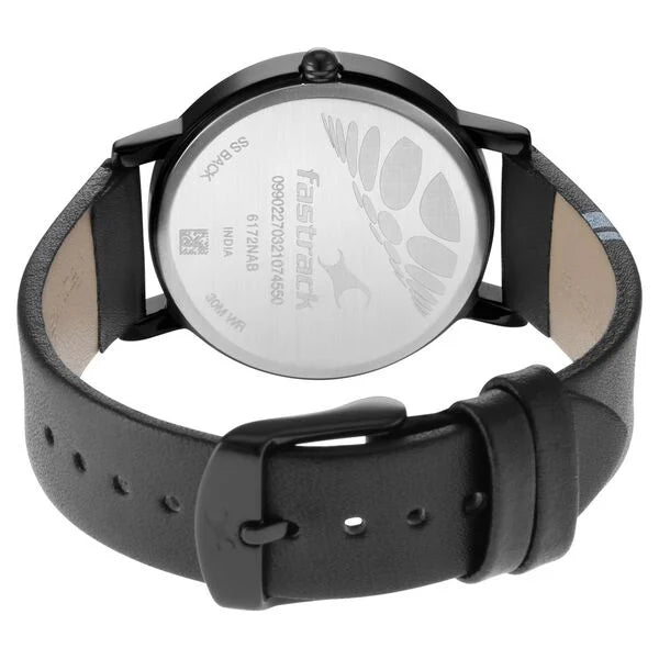 Fastrack 6172NL01 | Fastrack Wear Your Look Quartz Analog with Day and Date Black Dial Leather Strap Watch for Girls