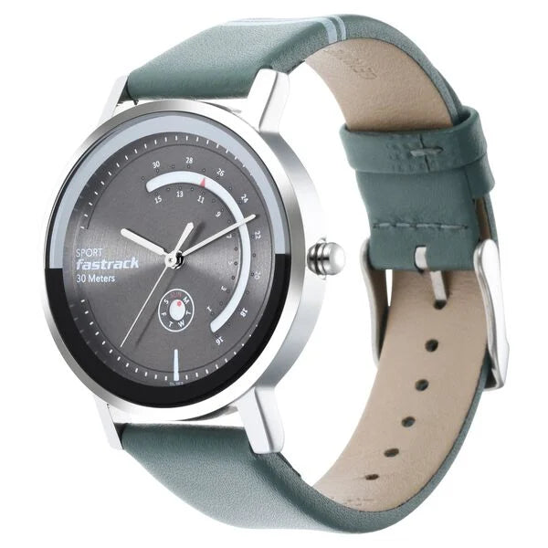 Fastrack 6172SL04 | Fastrack Wear Your Look Quartz Analog with Day and Date Grey Dial Leather Strap Watch for Girls