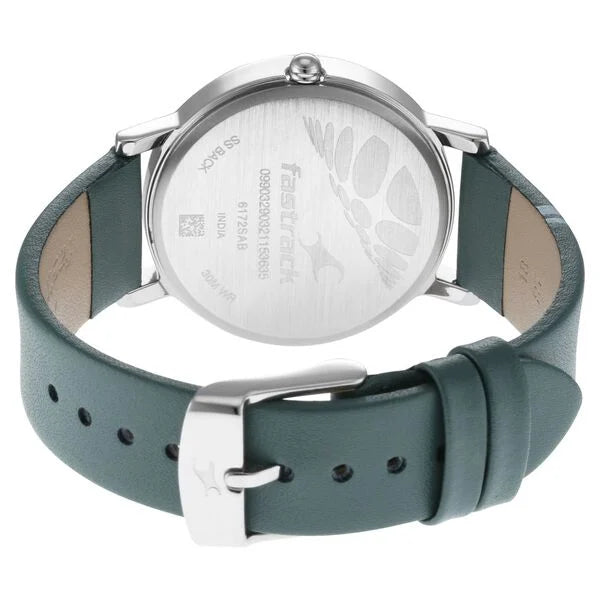 Fastrack 6172SL04 | Fastrack Wear Your Look Quartz Analog with Day and Date Grey Dial Leather Strap Watch for Girls