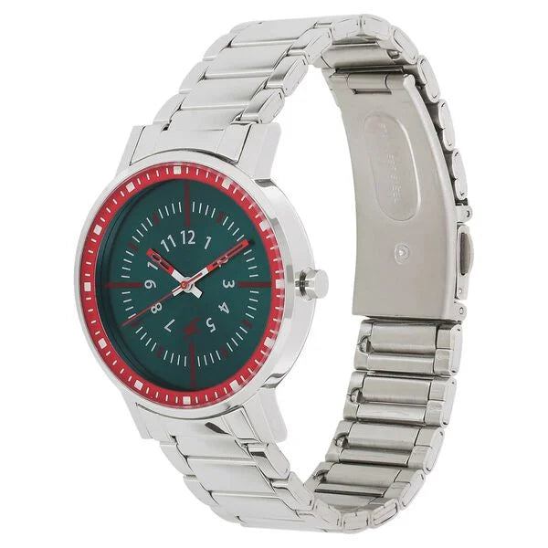 Fastrack 6172SM03 | Fastrack Varsity Quartz Analog Green Dial Stainless Steel Strap Watch for Girls