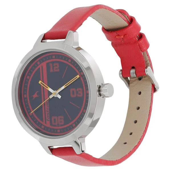 Fastrack NM6174SL02 | Fastrack Varsity Quartz Analog Blue Dial Leather Strap Watch for Girls