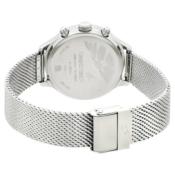Fastrack 6179SM01 | Fastrack Denim Quartz Multifunction White Dial Stainless Steel Strap Watch for Girls