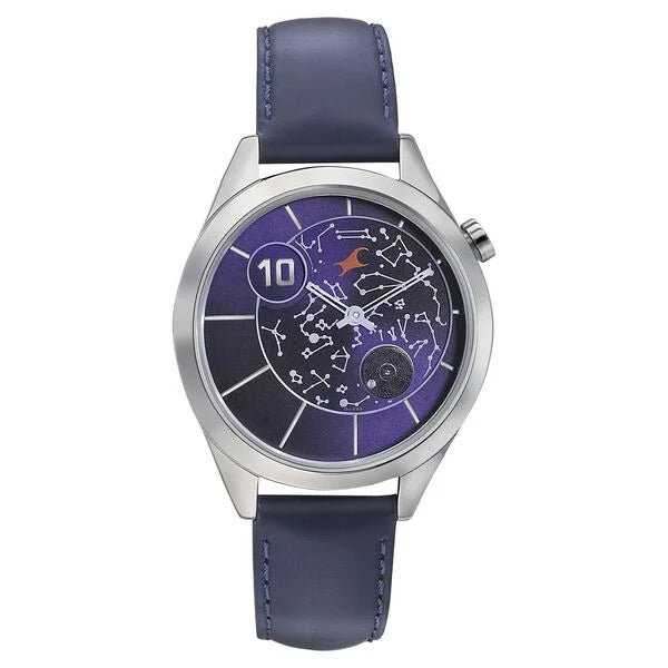 Fastrack 6193SL01 | Fastrack Space Rover Quartz Analog Purple Dial Leather Strap Watch for Girls