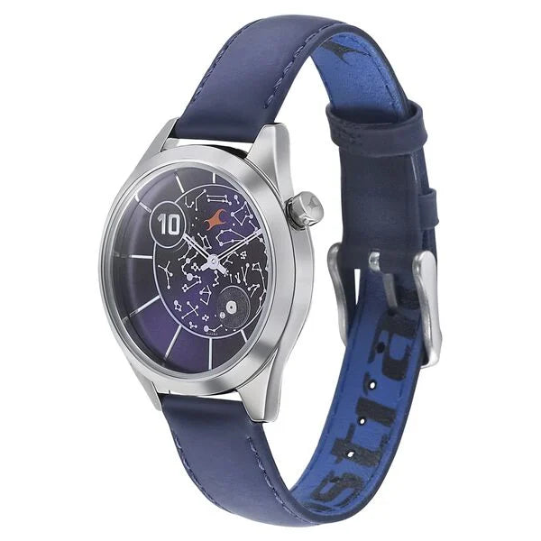 Fastrack 6193SL01 | Fastrack Space Rover Quartz Analog Purple Dial Leather Strap Watch for Girls