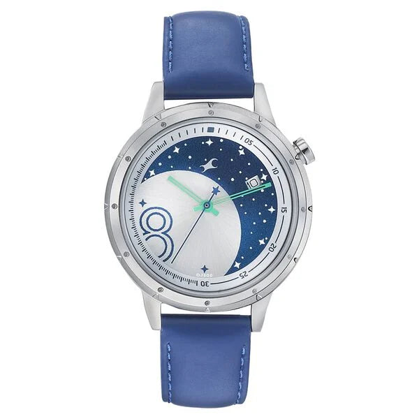 Fastrack 6194SL01 | Fastrack Space Rover Quartz Analog with Date Silver Dial Leather Strap Watch for Girls