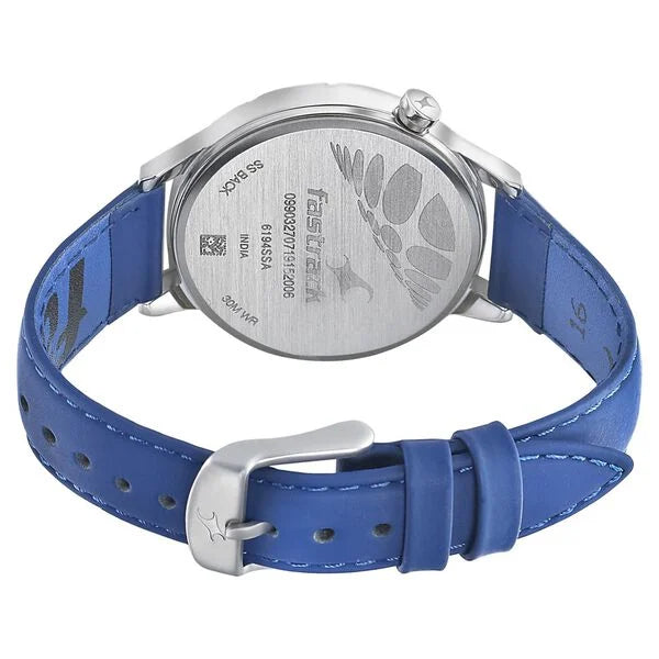 Fastrack 6194SL01 | Fastrack Space Rover Quartz Analog with Date Silver Dial Leather Strap Watch for Girls