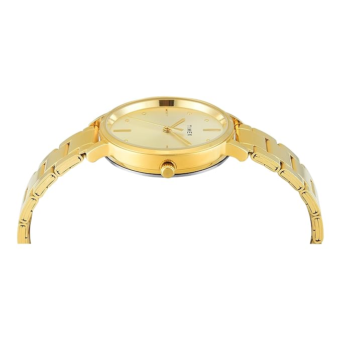 Timex TWEL15829 | Trendline Women Quartz Champagne Dial Analog Stainless Steel Watch