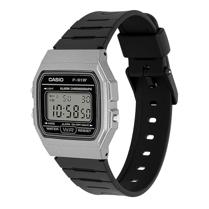 Casio D411 | Casio Youth F-91WM-1BDF Digital Clear Watch Unisex