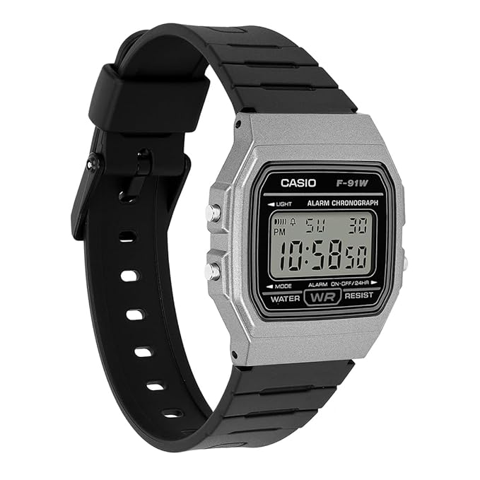 Casio D411 | Casio Youth F-91WM-1BDF Digital Clear Watch Unisex