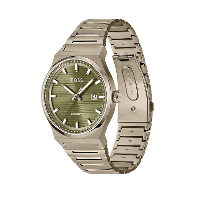 Boss 1514184 | Candor Men Automatic Green Dial Analog Stainless Steel Watch