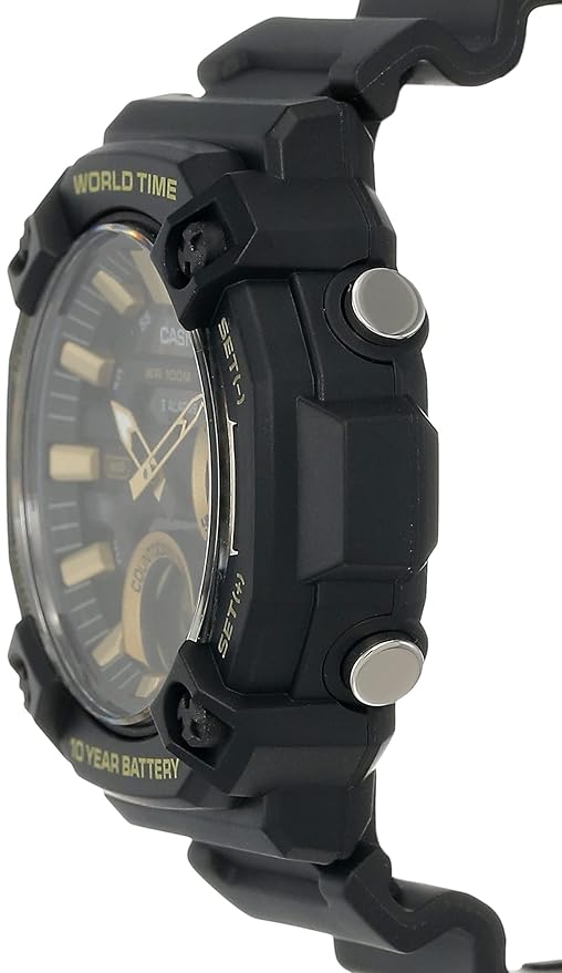 Casio AD264 | Casio Youth Analog-Digital Gold Dial Men AEQ-120W-9AVDF