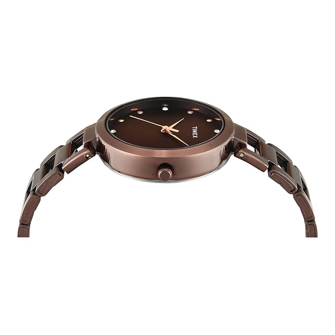 Timex TW000X272 | Classics Women Quartz Brown Dial Analog Stainless Steel Watch