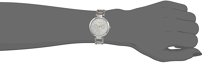 Timex TW000X204 | TIMEX Analog Watch for Women with Silver Round Dial & Silver Stainless Steel Bracelet Band Water Resistant Women's Wrist Watches