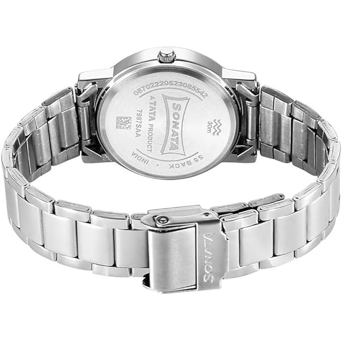 Sonata NS7987SM08W | Sonata Quartz Analog Silver Dial Watch for Men