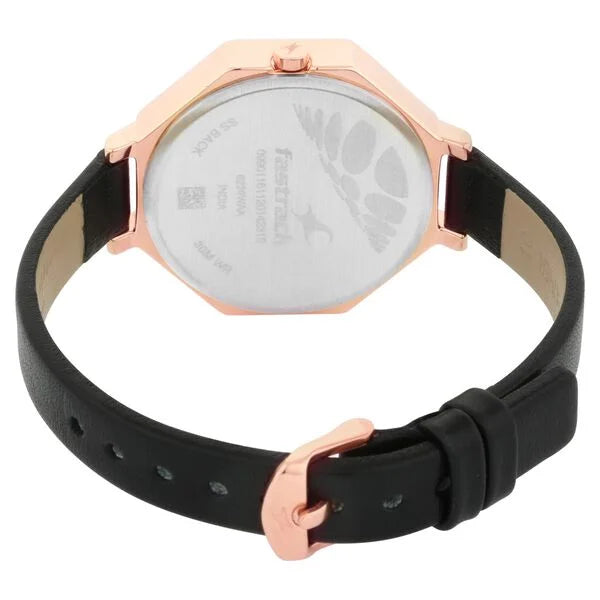 Fastrack 6226WL01 | Fastrack Paint Me Quartz Analog Black Dial Leather Strap Watch for Girls