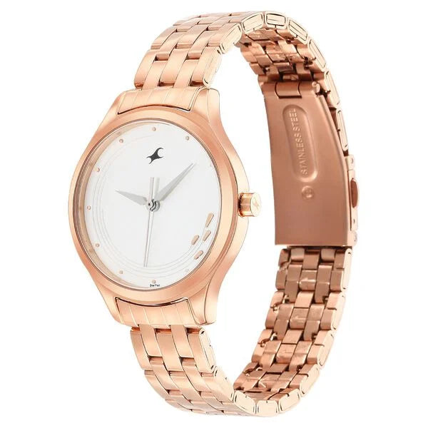 Fastrack 6248WM02 | Fastrack Stunners Quartz Analog White Dial Stainless Steel Strap Watch for Girls
