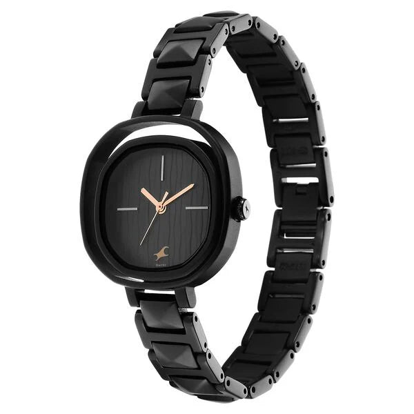 Fastrack 6276NM01 | Fastrack Opulence Quartz Analog Black Dial Metal Strap Watch for Girls