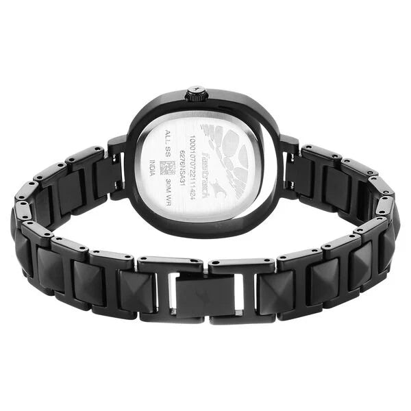 Fastrack 6276NM01 | Fastrack Opulence Quartz Analog Black Dial Metal Strap Watch for Girls
