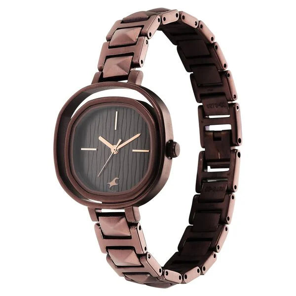 Fastrack 6276QM02 | Fastrack Opulence Quartz Analog Brown Dial Metal Strap Watch for Girls