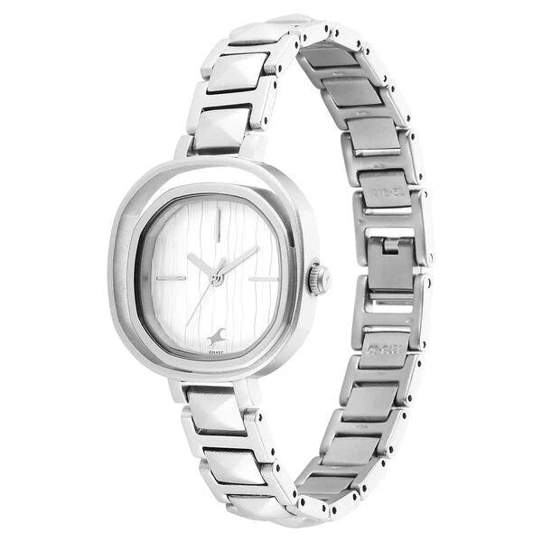 Fastrack NR6276SM01 | Fastrack Opulence Quartz Analog Silver Dial Metal Strap Watch for Girls