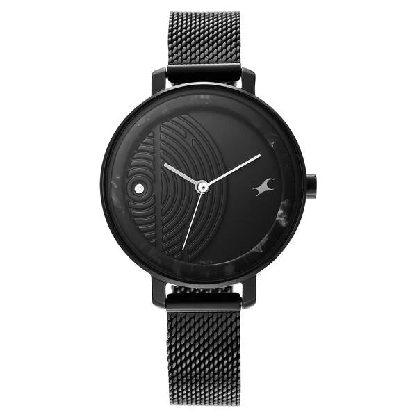 Fastrack 6278NM01 | Fastrack Younique Quartz Analog Black Dial Stainless Steel Strap Watch for Girls