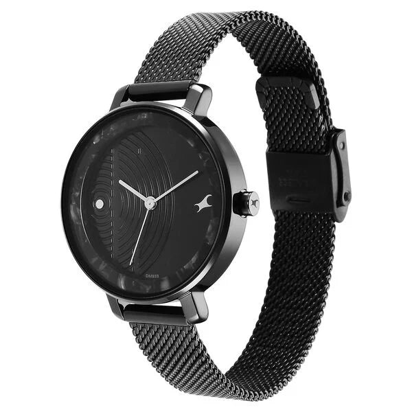 Fastrack 6278NM01 | Fastrack Younique Quartz Analog Black Dial Stainless Steel Strap Watch for Girls