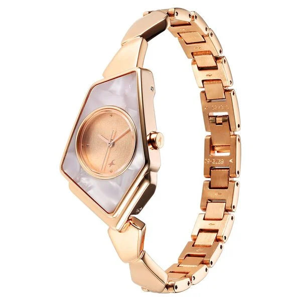 Fastrack 6279WM01 | Fastrack Younique Quartz Analog Rose Gold Dial Metal Strap Watch for Girls Watch
