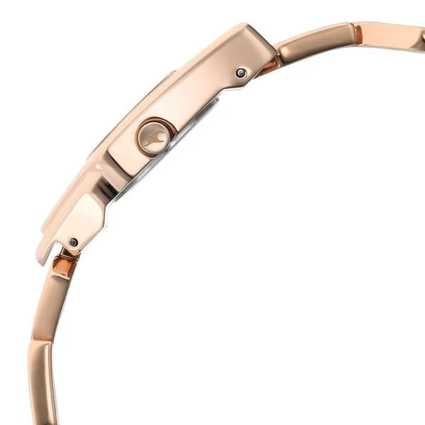 Fastrack 6279WM01 | Fastrack Younique Quartz Analog Rose Gold Dial Metal Strap Watch for Girls Watch