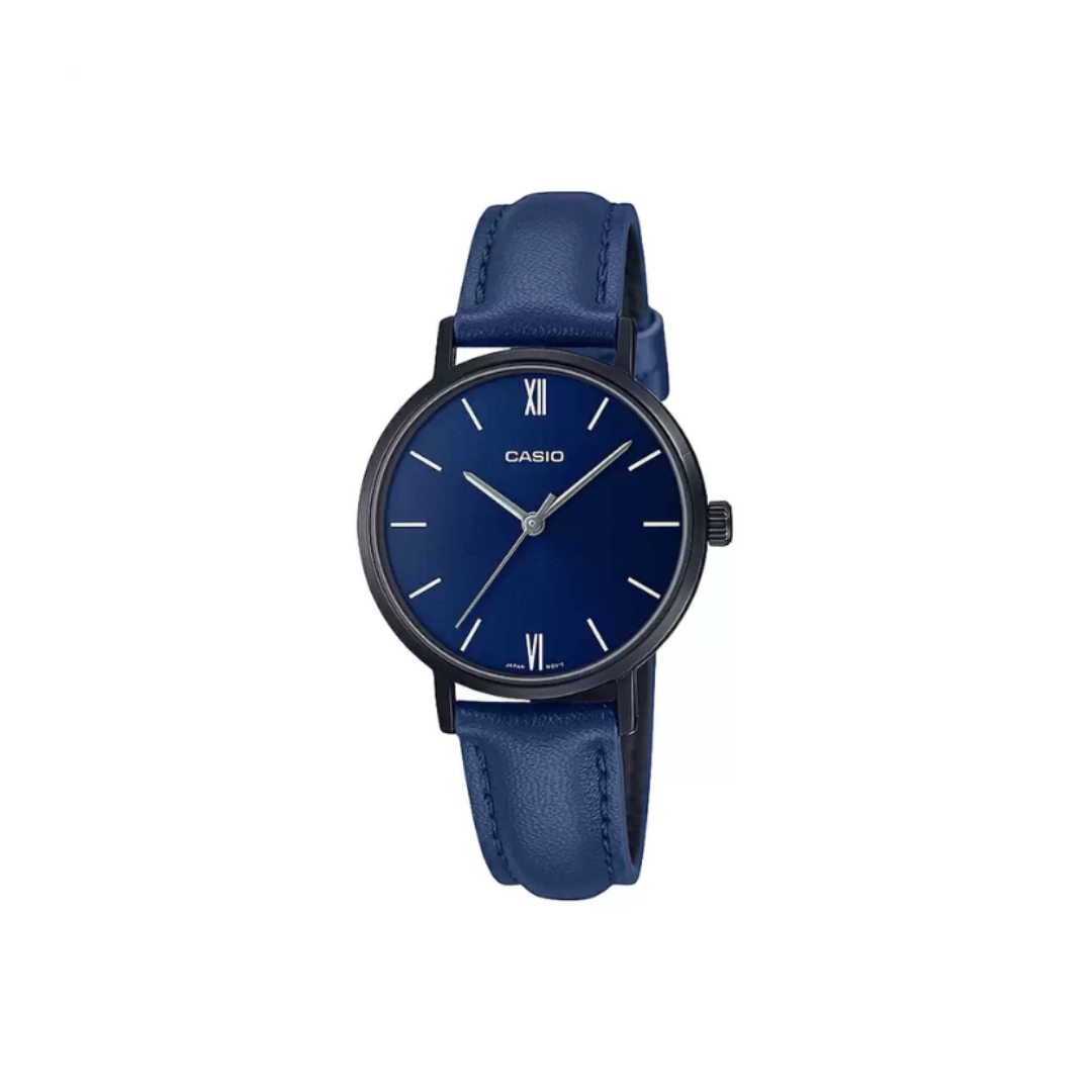 Casio LTP-VT02BL-2AUDF A2001 | Enticer Women Quartz Blue Dial Analog Leather Watch