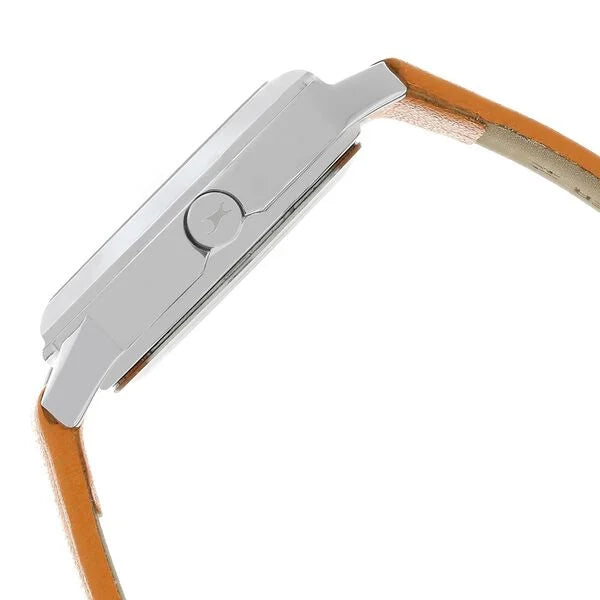 Fastrack 68008SL04 | Fastrack Fundamentals Quartz Analog Grey Dial Leather Strap Watch for Girls