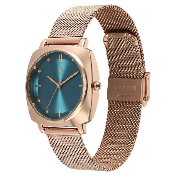 Fastrack 68043WM02 | Fastrack Stunners X Quartz Analog Green Dial Stainless Steel Strap Watch For Girls