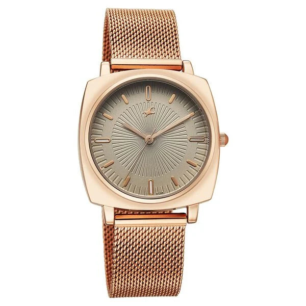 Fastrack 68043WM03 | Fastrack Stunners Quartz Analog Beige Dial Rose Gold Stainless Steel Strap Watch For Girls