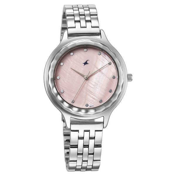 Fastrack 68046SM03 | Fastrack Stunners X Quartz Analog Pink Dial Stainless Steel Strap Watch For Girls