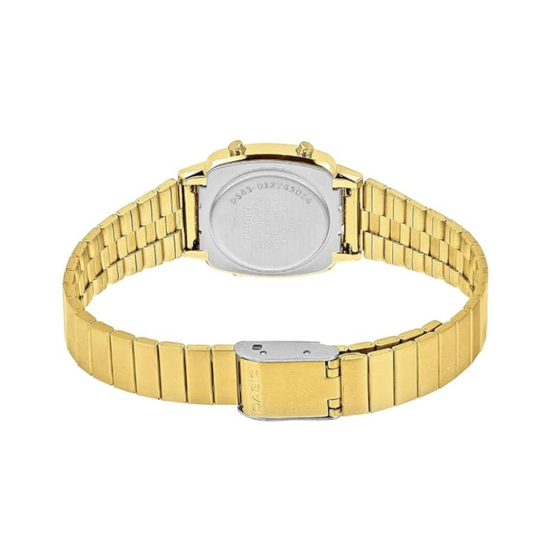 Casio LA670WGA-9DF D343 | Vintage Women Quartz Gold Dial Digital Stainless Steel Watch