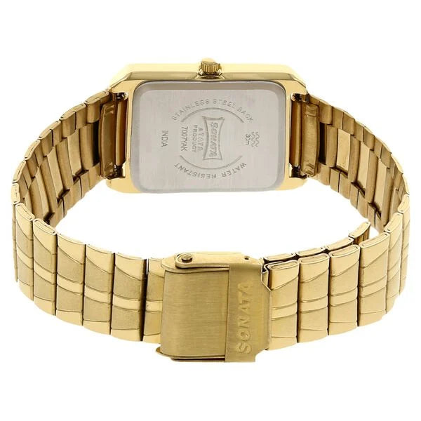 Sonata NN7007YM12 | Sonata Quartz Analog Silver Dial Metal Strap Watch for Men