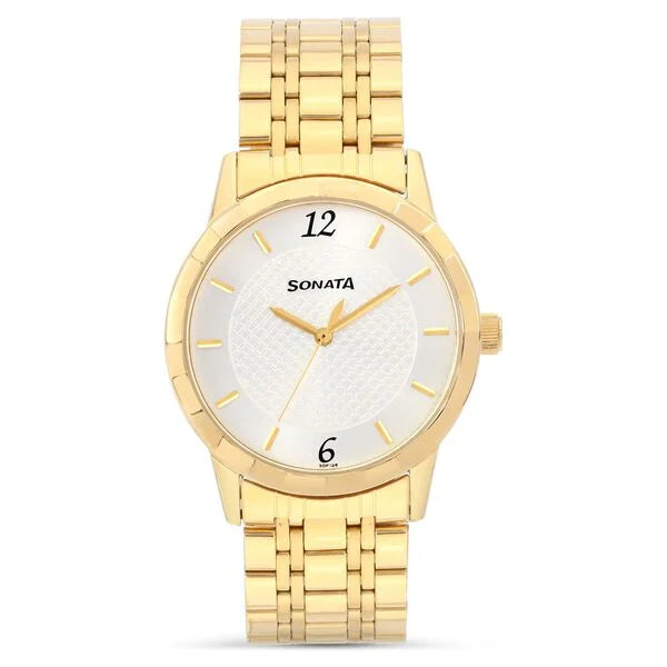 Sonata 7133YM01C | Sonata Quartz Analog Silver Dial Stainless Steel Strap Watch for Men