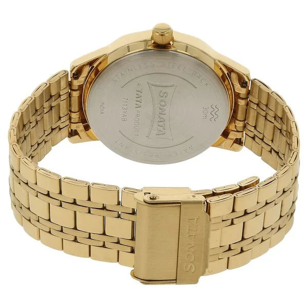 Sonata 7133YM01C | Sonata Quartz Analog Silver Dial Stainless Steel Strap Watch for Men