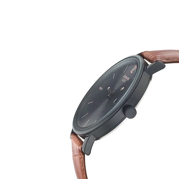 Sonata NP7131NL02 | Sonata Quartz Analog with Date Black Dial Leather Strap Watch for Men