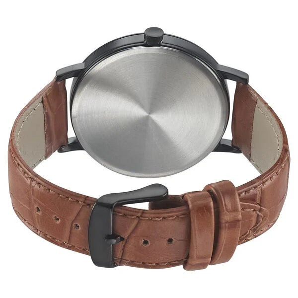 Sonata NP7131NL02 | Sonata Quartz Analog with Date Black Dial Leather Strap Watch for Men