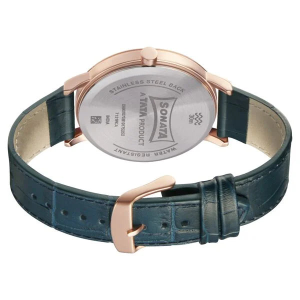 Sonata NN7131WL02 | Sonata Quartz Analog with Date Grey Dial Leather Strap Watch for Men