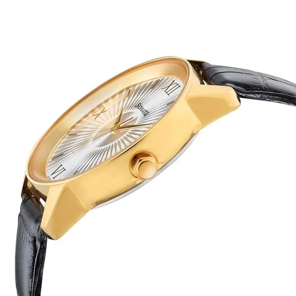Sonata 7133YL01 | Sonata Quartz Analog Silver Dial Leather Strap Watch for Men