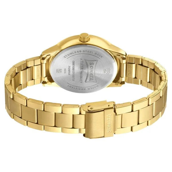 Sonata NS7134YM04 | Sonata Quartz Analog Stainless Steel Strap Watch for Men
